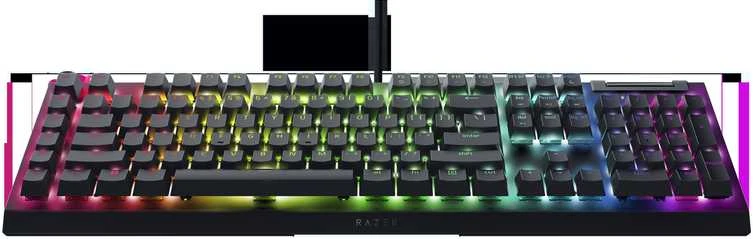 Mechaninė žaidimų klaviatūra Razer BlackWidow V4 X, US išdėstymas, geltonas jungiklis, su laidu, Juodos spalvos