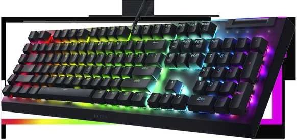 Mechaninė žaidimų klaviatūra Razer BlackWidow V4 X, US išdėstymas, geltonas jungiklis, su laidu, Juodos spalvos