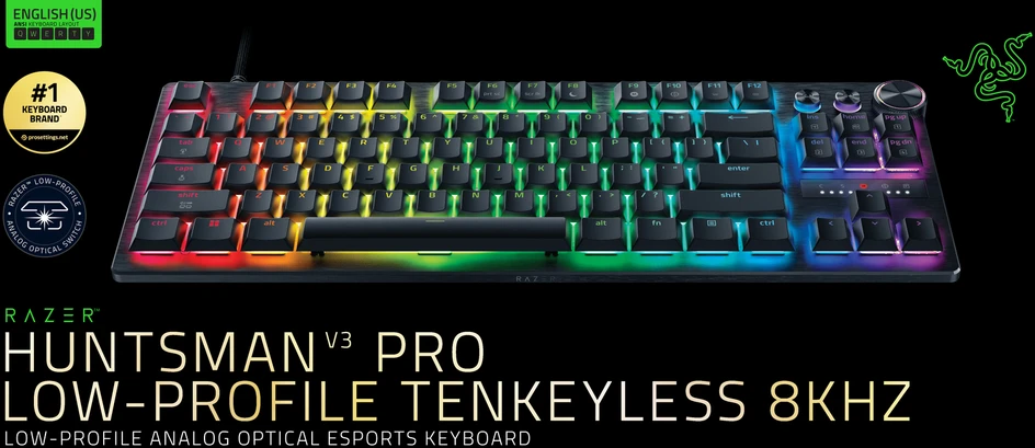 Klaviatūra žaidimams Razer Huntsman V3 Pro Low-profile Tenkeyless 8 kHz