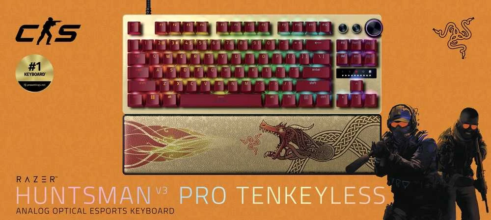 Razer Huntsman V3 Pro Tenkeyless | Klaviatūra žaidimams | su laidu | US | Razer Analog Optical Switch Gen-2 | Counter-Strike 2 Edition