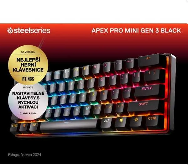 STEELSERIES Apex Pro Mini Gen 3 klaviatūra, JAV