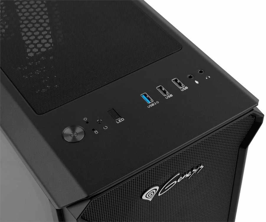 GENESIS IRID 503 ARGB Pc case, Micro tower, 2xUSB 2.0, 2x Jack, 1xUSB 3.0, Juodas | Genesis | IRID 503 ARGB | Juodas | ATX