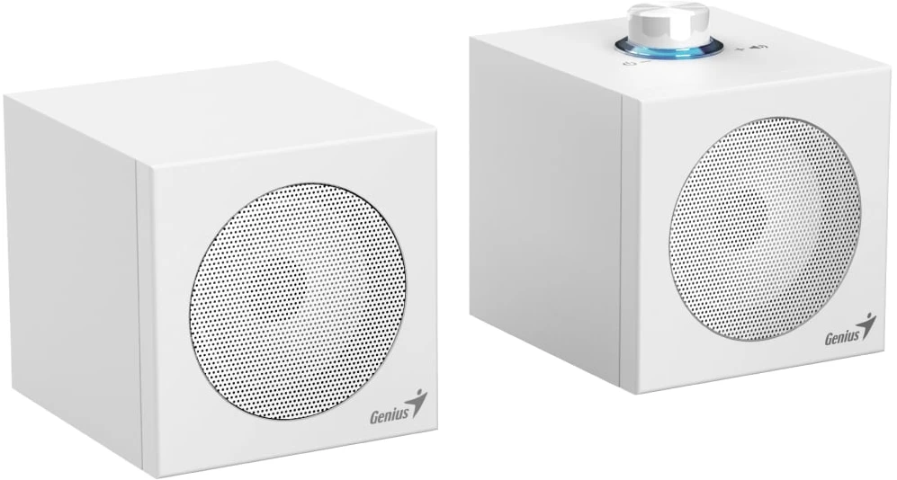 Kompiuterio kolonėlės Genius SP-HF300U garsiakalbiai, 4W, balta, mediniai