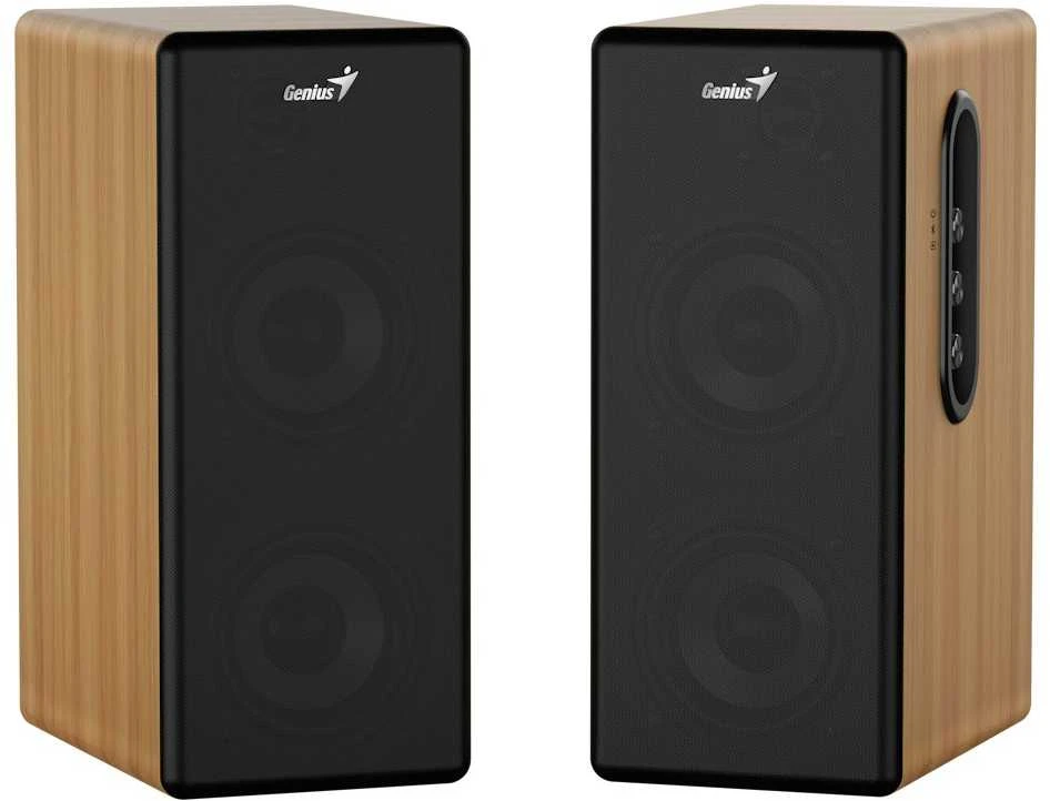Kompiuterio kolonėlės Genius garsiakalbiai SP-HF1220BT, 2.0, 45W, raudonai geltona, „Bluetooth“