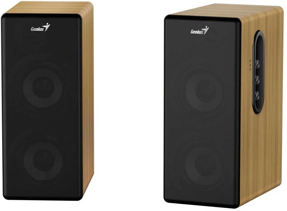 Kompiuterio kolonėlės Genius garsiakalbiai SP-HF1220BT, 2.0, 45W, raudonai geltona, „Bluetooth“