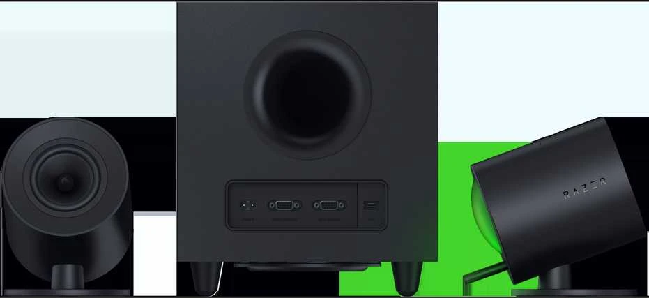 Kompiuterio kolonėlės Razer | Žaidimų garsiakalbiai su laidiniu žemųjų dažnių garsiakalbiu | Nommo V2 - 2.1 | Bluetooth | Juodas