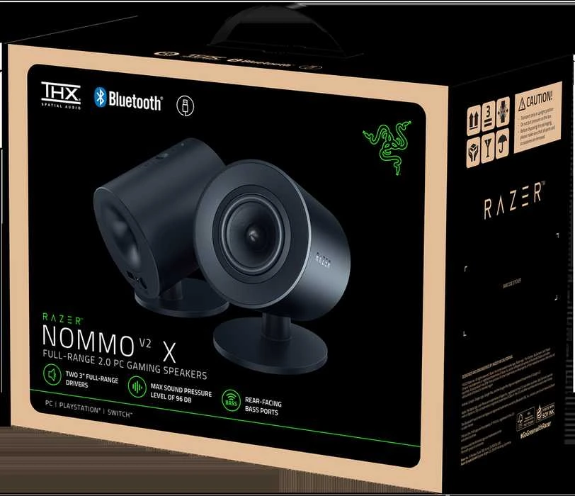 Kompiuterio kolonėlės Razer | Žaidimų garsiakalbiai | Nommo V2 X - 2.0 | Bluetooth | Juodas