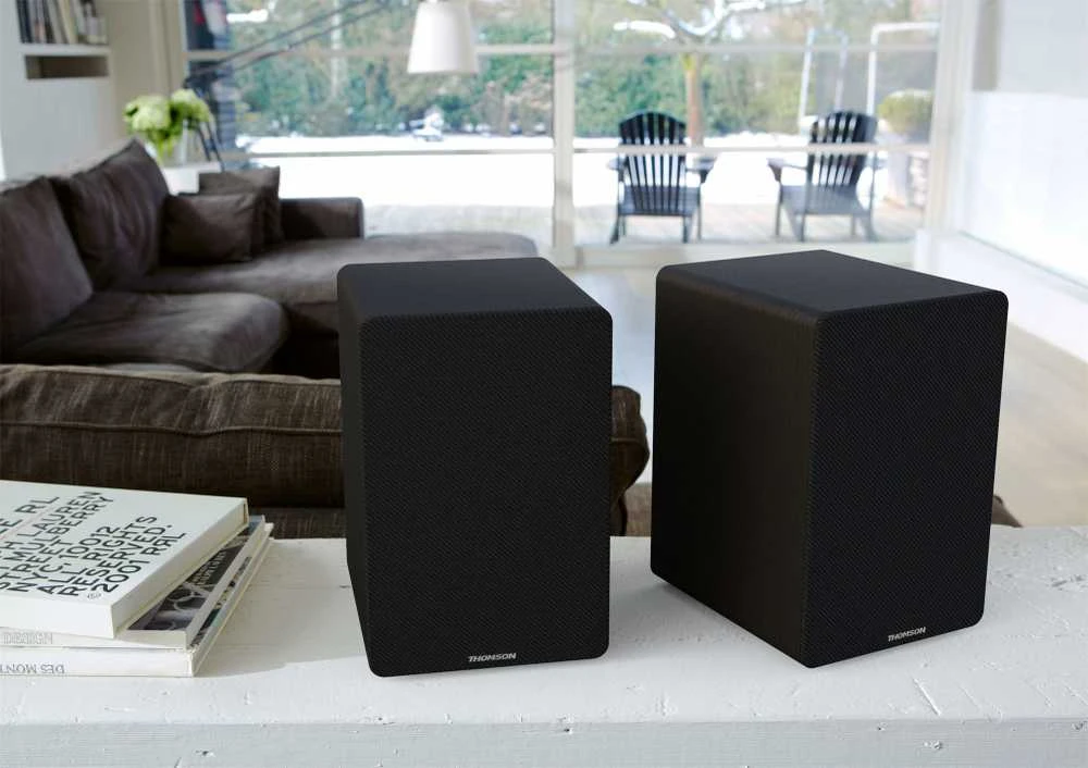 Kompiuterio kolonėlės Knygų Lentynos Garsiakalbiai Thomson Hifi 50W BT 5.0 Rca Juodi
