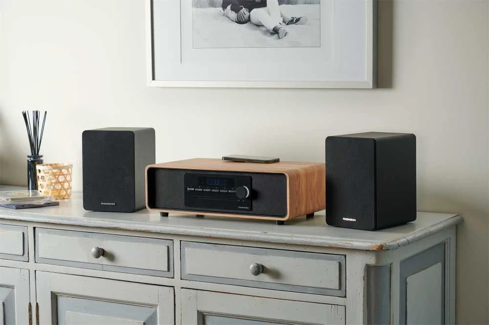 Kompiuterio kolonėlės Knygų Lentynos Garsiakalbiai Thomson Hifi 50W BT 5.0 Rca Juodi