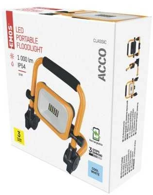 Kondicionierius Emos Geti LED spotlight ACCO rechargeable portable, 10W, yellow, cool baltas
