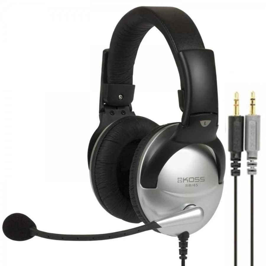 Koss | Ausinės | SB45 | su laidu | Ant ausų uždedamos | Mikrofonas | Sidabrinis/Juodas | Noise canceling