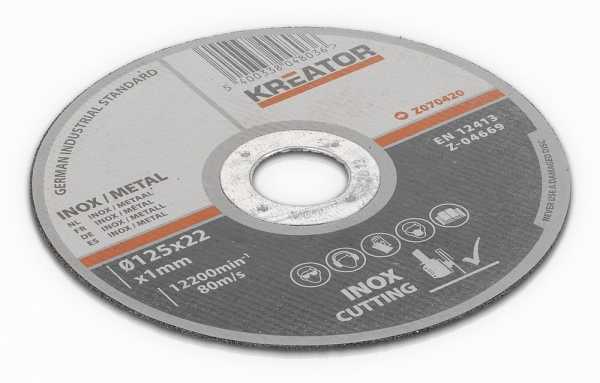 Kreator KRT070420 – pjovimo diskas nerūdijantis plienas/plienas 125 x 1,0 mm 4 plius 2 (6 vnt.)
