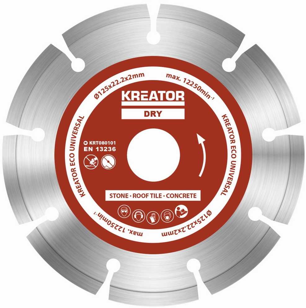 Kreator Deimantinis pjovimo diskas KRT080101, 125mm, 22.2mm, 2.00mm, 1.20mm