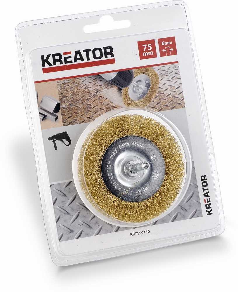 Diskinis šepetys Ø75 mm, žalvariniai šeriai Kreator