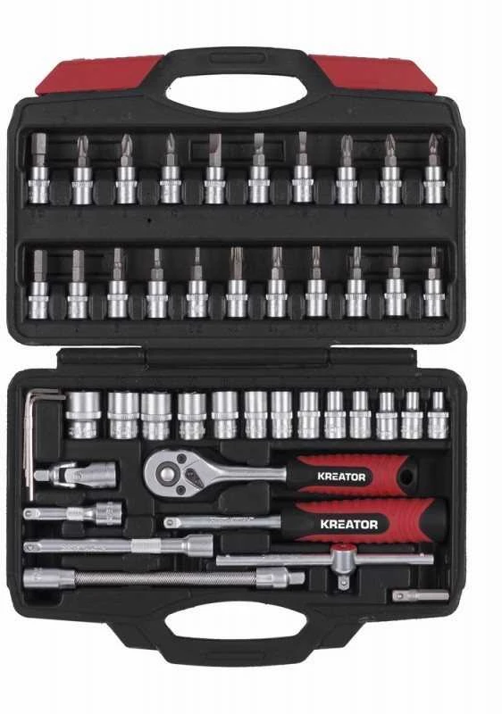 Kreator KRT500117 - 46 dalių 1/4" nuogas komplektas dėkle