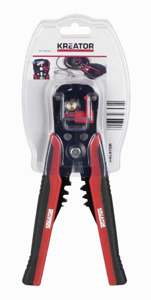 Kreator KRT606006 automatinis laidų nuėmiklis, 6 mm, 10 mm, 7-8 mm, presavimo funkcija, guminė rankena
