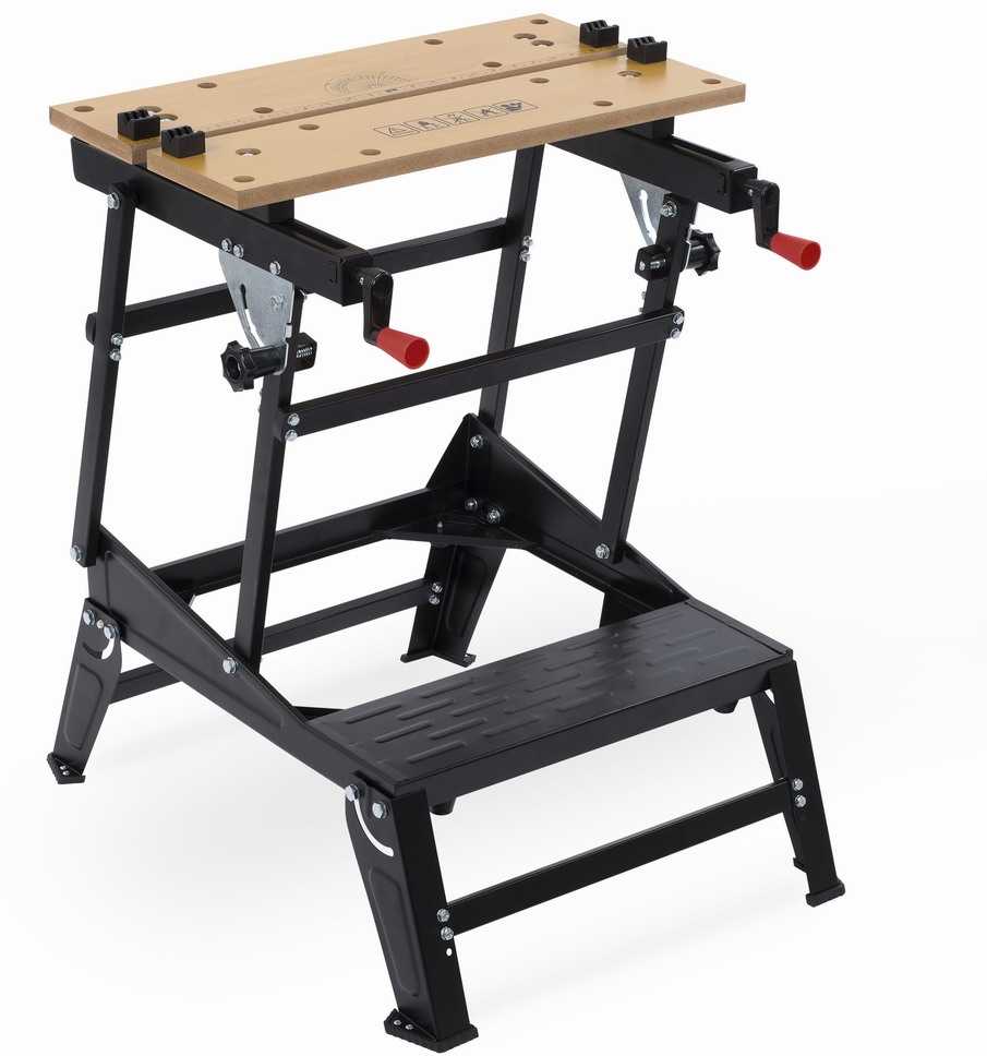 Kreator KRT672002 Sulankstomas darbo stalas, 100 kg, 30-47,5 cm, 77 cm, plieno rėmas, 4 judantys kaiščiai