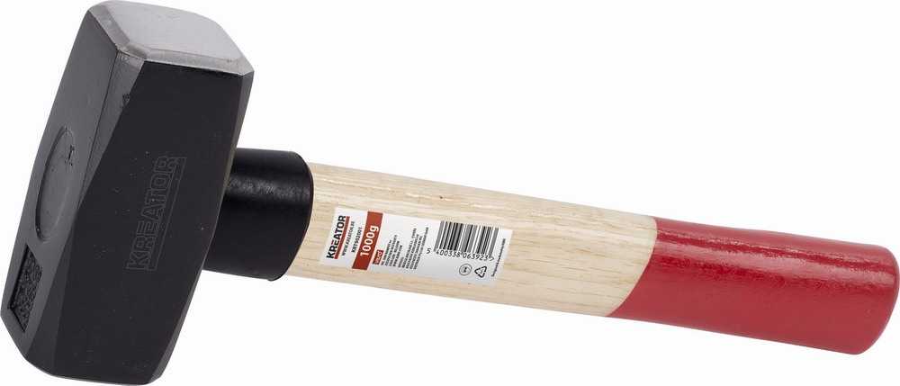Plaktukas, medinė rankena 1000g KRT902001 KREATOR