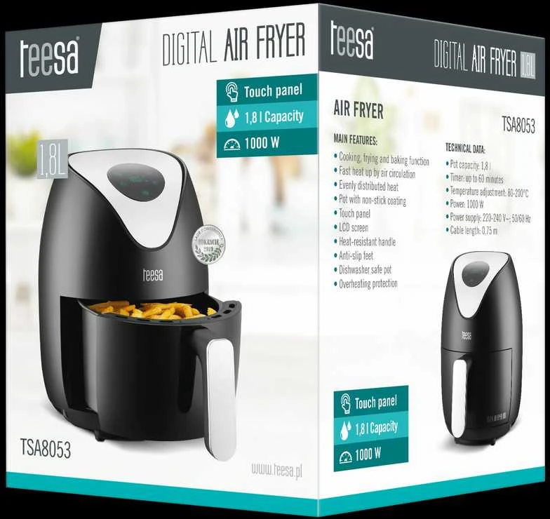 Kruger & Matz TEESA DIGITAL AIR FRYER 1.8l oro gruzdintuvė