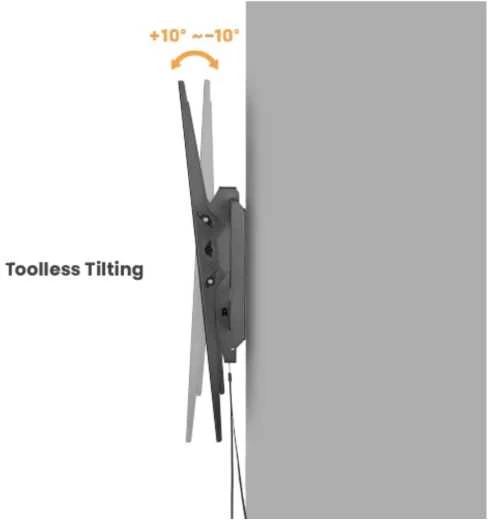 „Fellowes Brateck LP73-69T“ televizoriaus laikiklis, 60–120 colių, 120 kg, reguliuojamas sieninis laikiklis, tvirtas