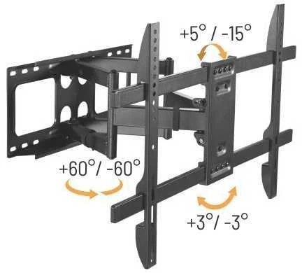 Fellowes „Brateck“ ištraukiamas laikiklis LPA69-466 televizoriui, 37–80 colių, 60 kg, reguliuojamas, tvirtas sieninis laikiklis