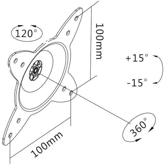 Assmann Electronic DIGITUS universalus sieninis laikiklis iki 69cm su pasukimo funkcija VESA 75x75mm 100x100mm juodas
