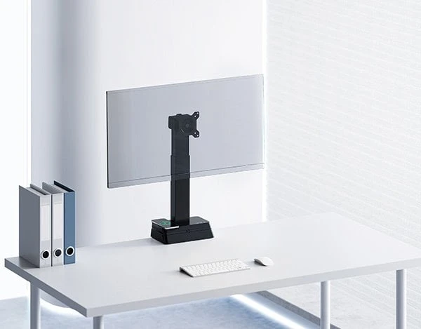 Powerton ERGO LEVION Laikiklis monitoras su automatinis aukščio reguliavimas, juoda, 10KG, spaustukas, 17"-32", kroviklis indukcinė