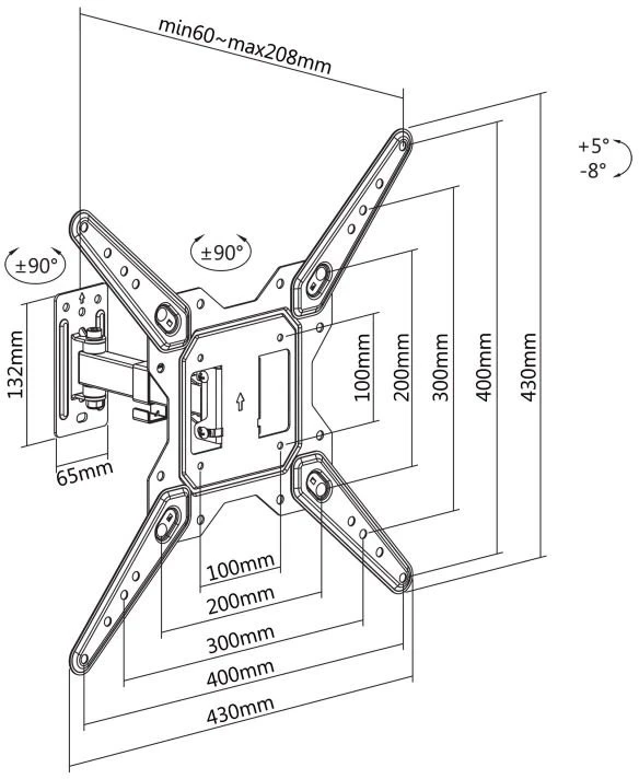 Laikiklis Sbox Full Motion Flat 23"-55