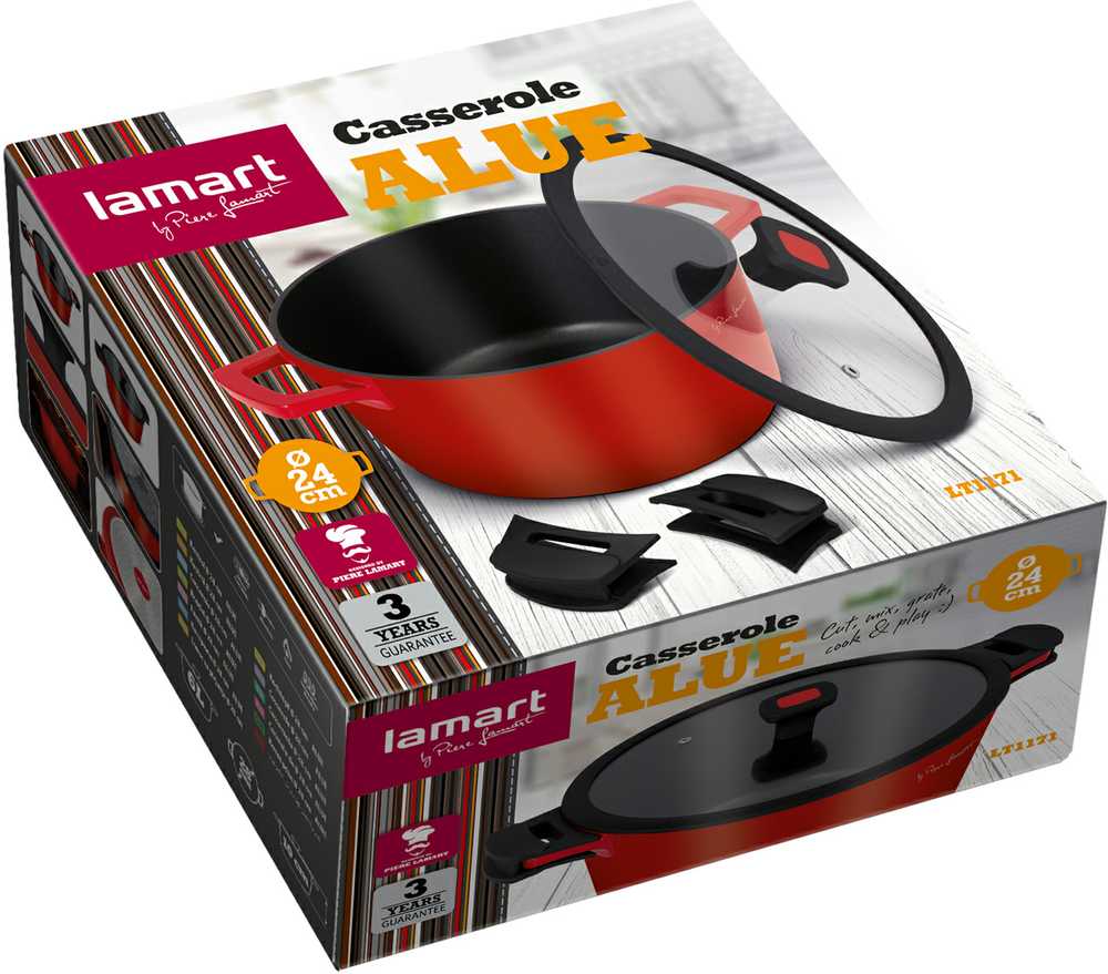 Lamart Puodas 24cm 4,2l, raudonas ,"Alue"