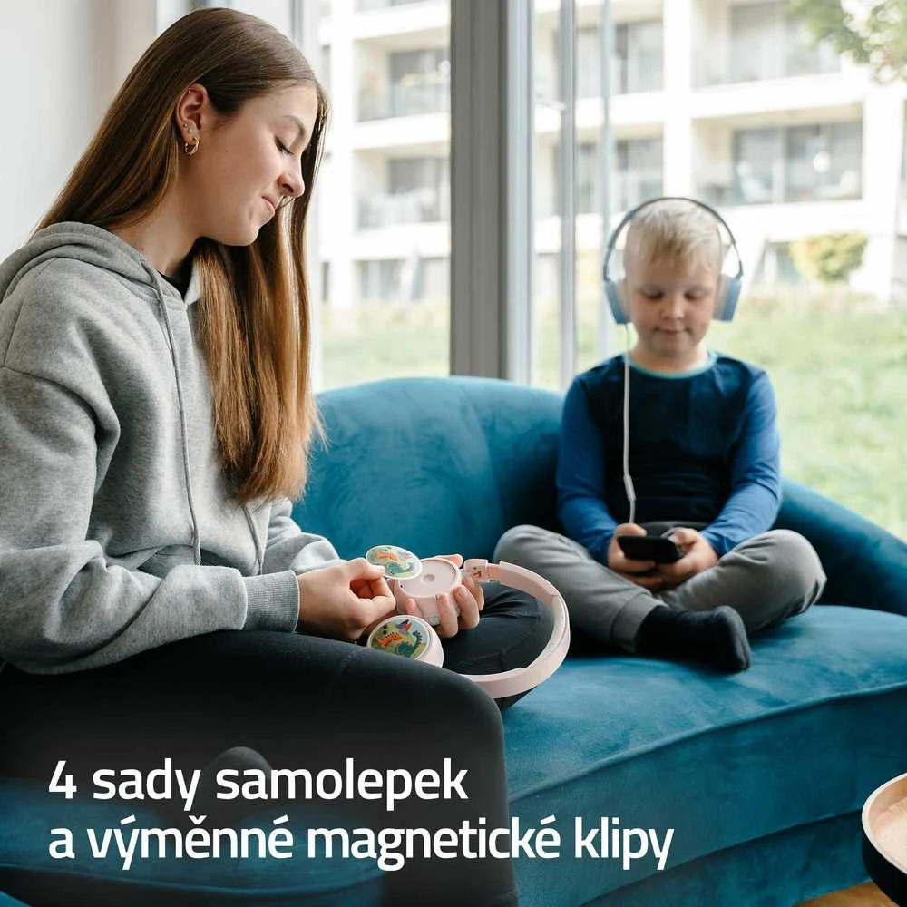 Ausinės LAMAX SoundKid1 - su lankeliu ant galvos - růžová