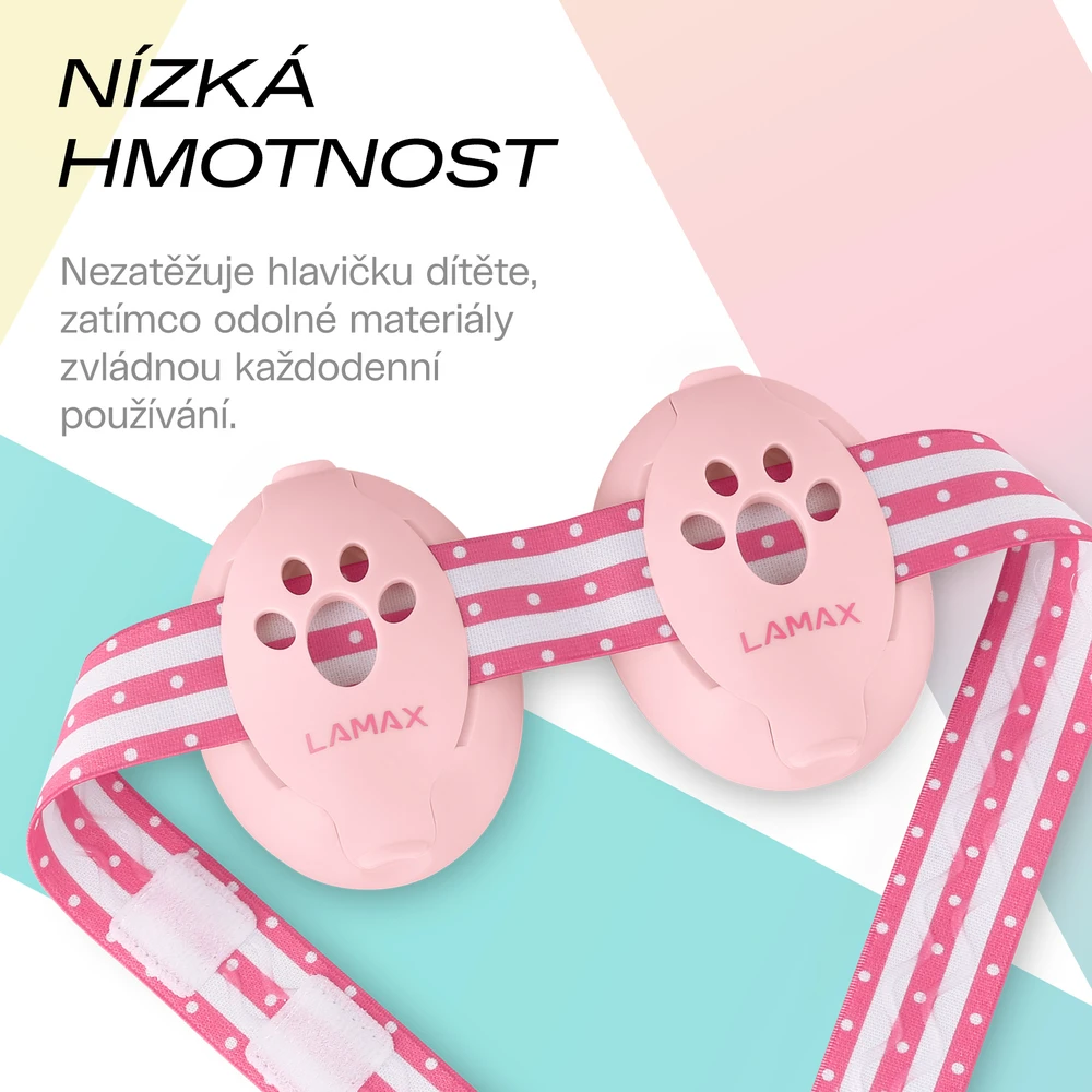 LAMAX BabyMuffs1 Rožinė - protihluková dětská sluchátka