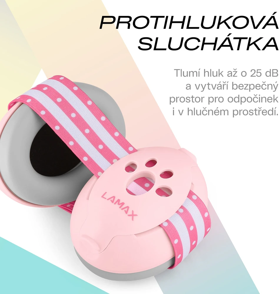 LAMAX BabyMuffs1 Rožinė - protihluková dětská sluchátka