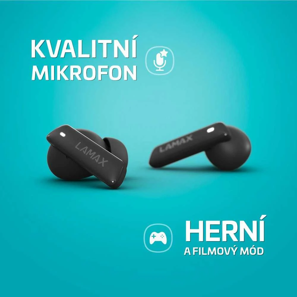 Ausinės Lamax Clips1 ANC Laisvų rankų įranga Bevielis Įkišamos į ausį Skambučiai / muzika C tipo USB Bluetooth Juoda