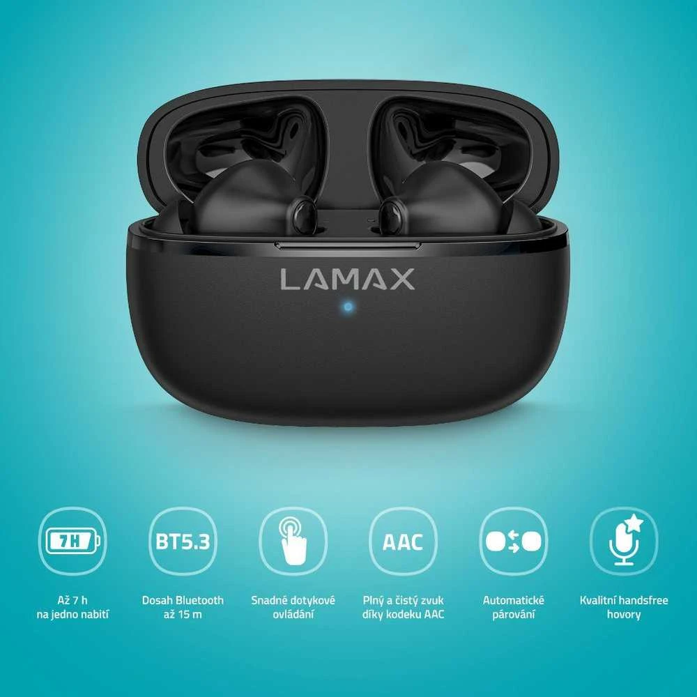 Lamax Clips1 Play Ausinės Belaidės į ausis įkišamos Calls/Music USB Type-C Bluetooth Juodas