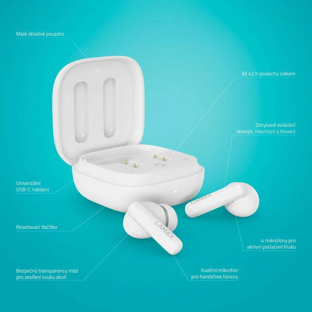 LAMAX Clips1 Plus – ausinės – baltos