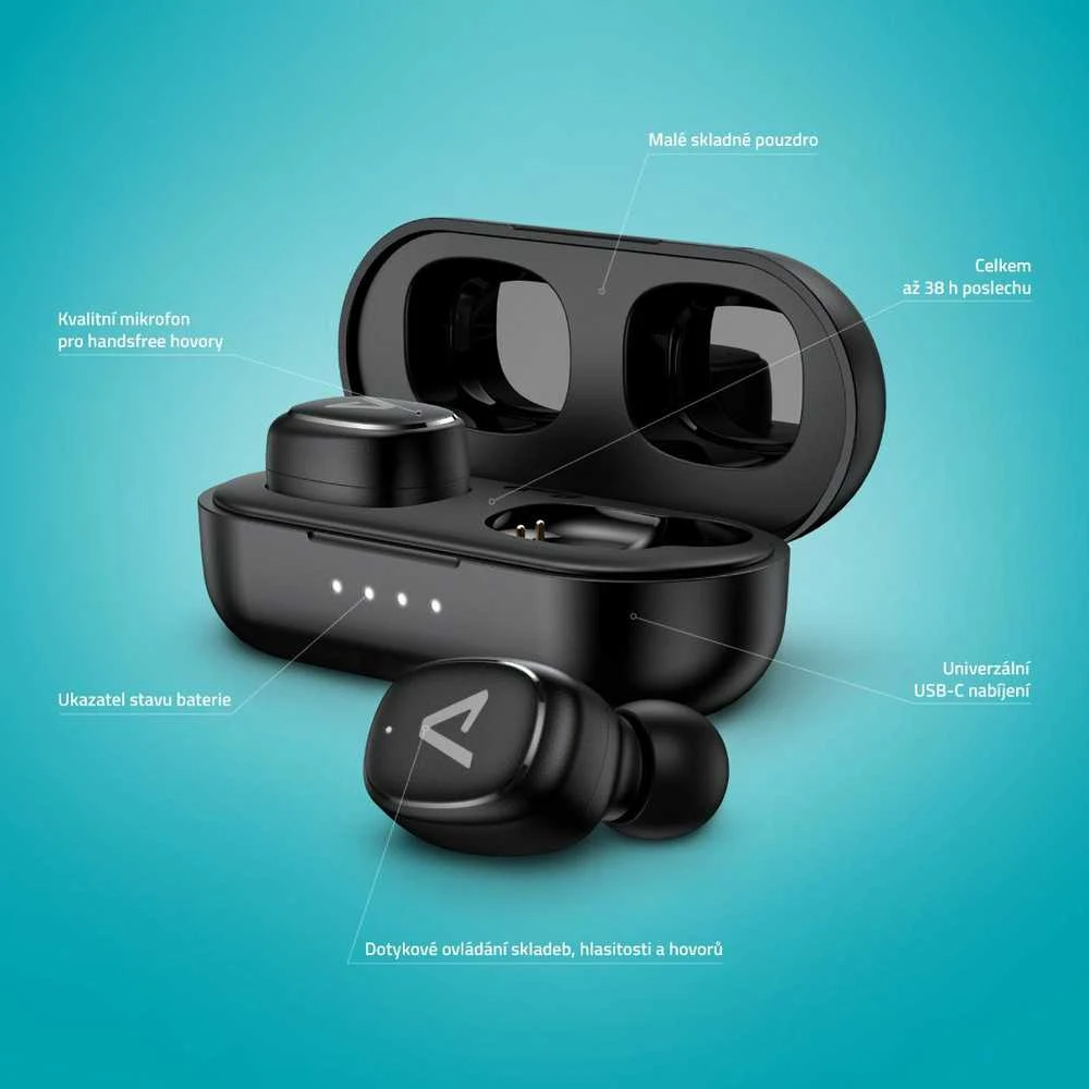 Lamax Dots3 Play Ausinės Belaidės į ausis įkišamos Calls/Music USB Type-C Bluetooth Juodas