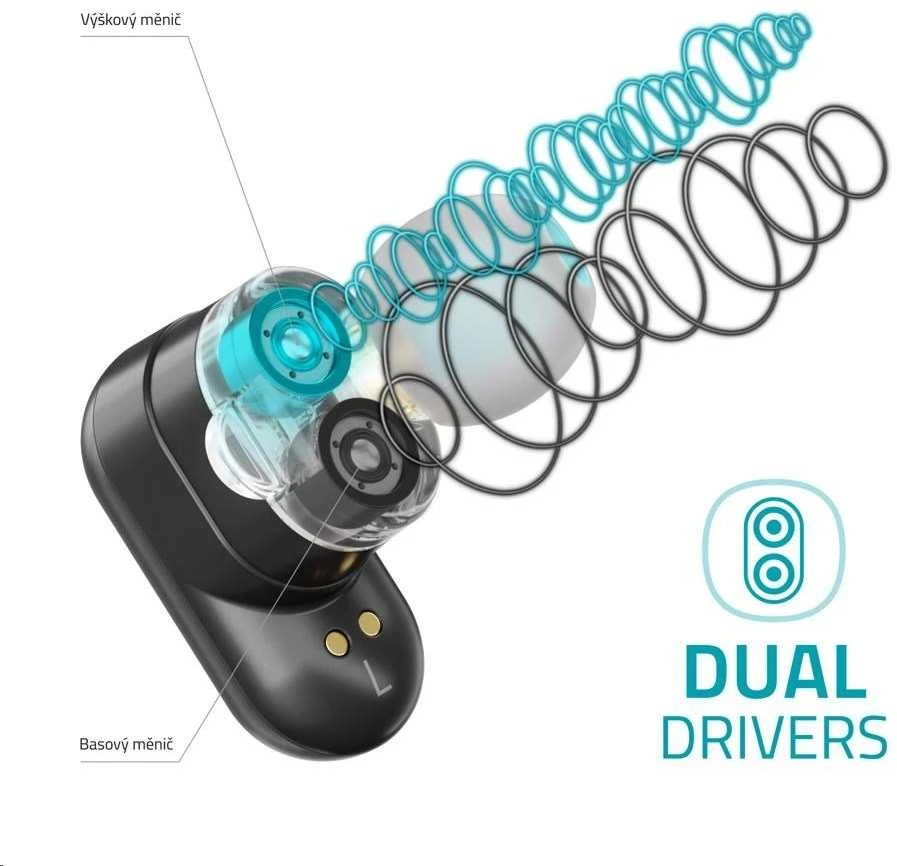 LAMAX Duals1 įdedamos ausinės – juodos