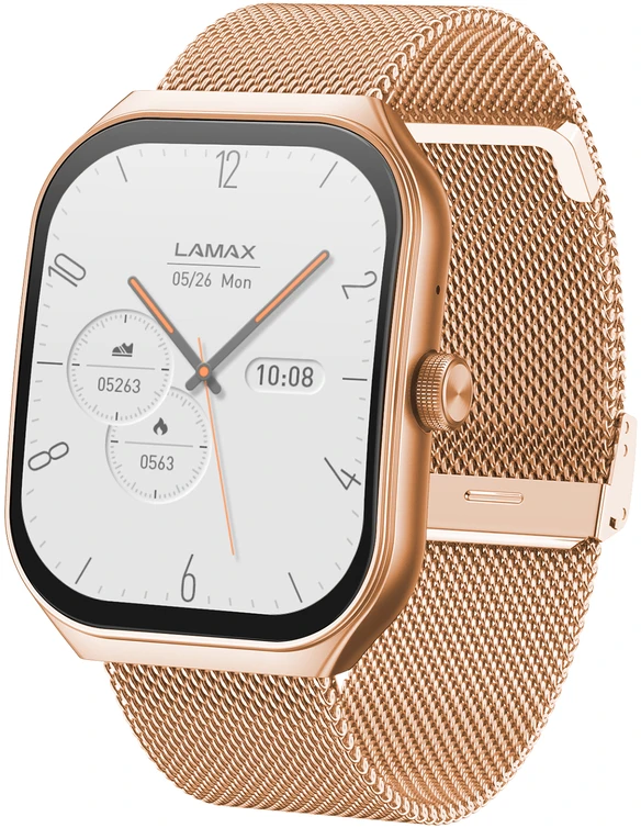 Išmanusis laikrodis LAMAX Flow AMOLED rožinis auksas