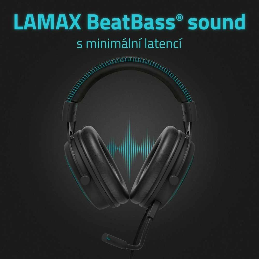 Lamax LMXHGE1 ausinės su laidu su lankeliu ant galvos Gaming Juodas