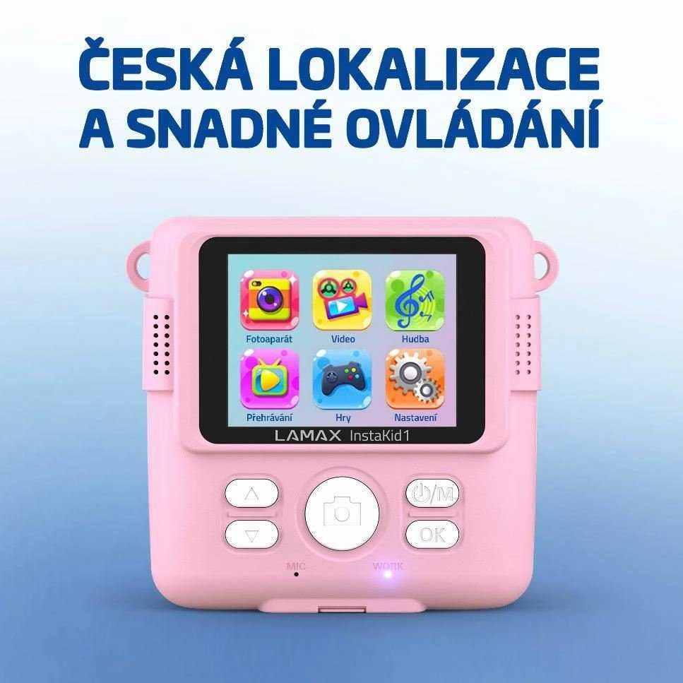 LAMAX InstaKid1 vaikiška kamera, rožinė