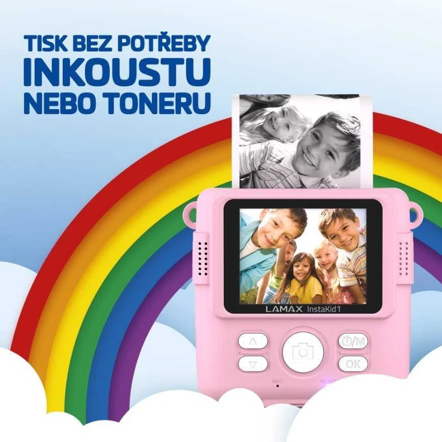 LAMAX InstaKid1 vaikiška kamera, rožinė