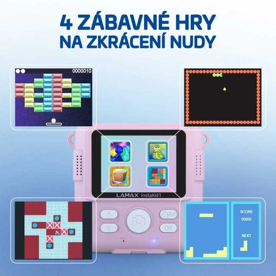 LAMAX InstaKid1 vaikiška kamera, rožinė