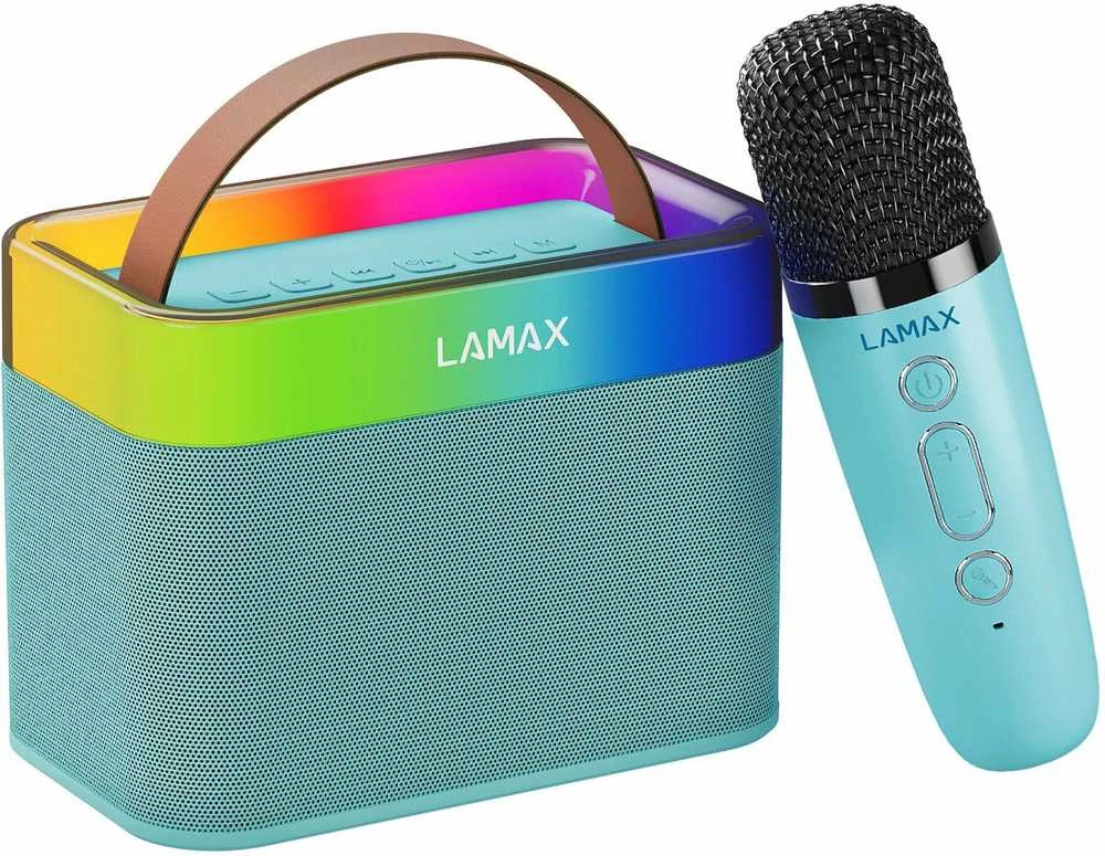 LAMAX KaraokeKid1 nešiojama kolonėlė su mikrofonu mėlynos spalvos