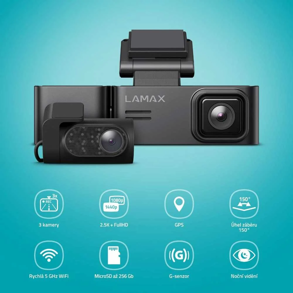 Vaizda registratorius LAMAX N10 GPS 3in1 LXCDMN10G31BA