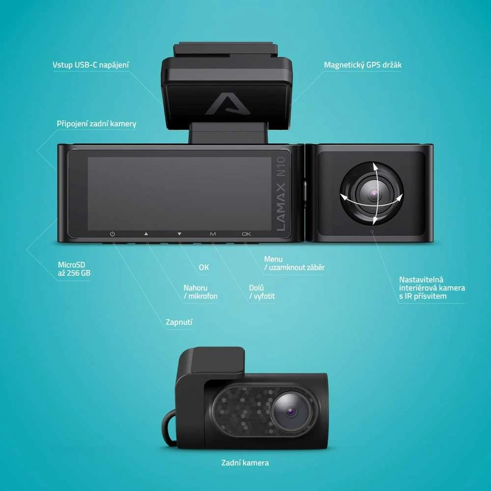 Vaizda registratorius LAMAX N10 GPS 3in1 LXCDMN10G31BA