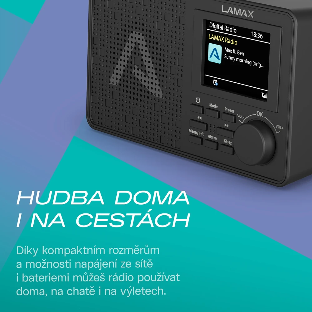 LAMAX RadioVox1 DAB - Nešiojamasis DAB+ radijas su FM imtuvu ir „Bluetooth“