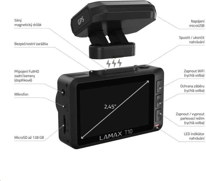 LAMAX T10 4K GPS automobilio kamera