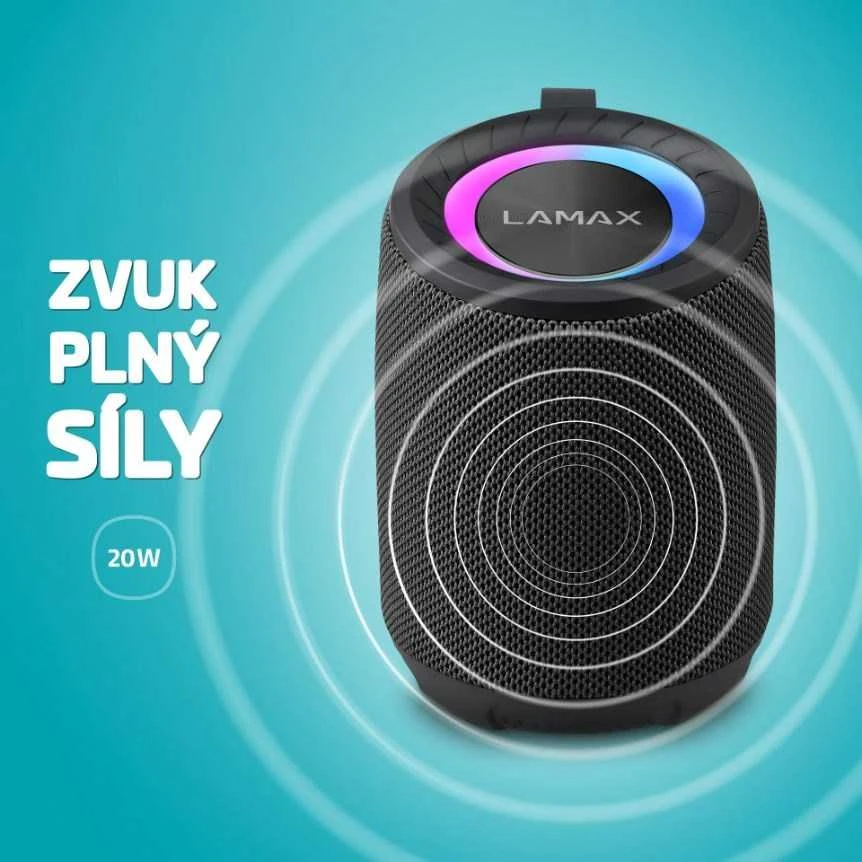LAMAX Waver 1 nešiojama kolonėlė, Juodos spalvos