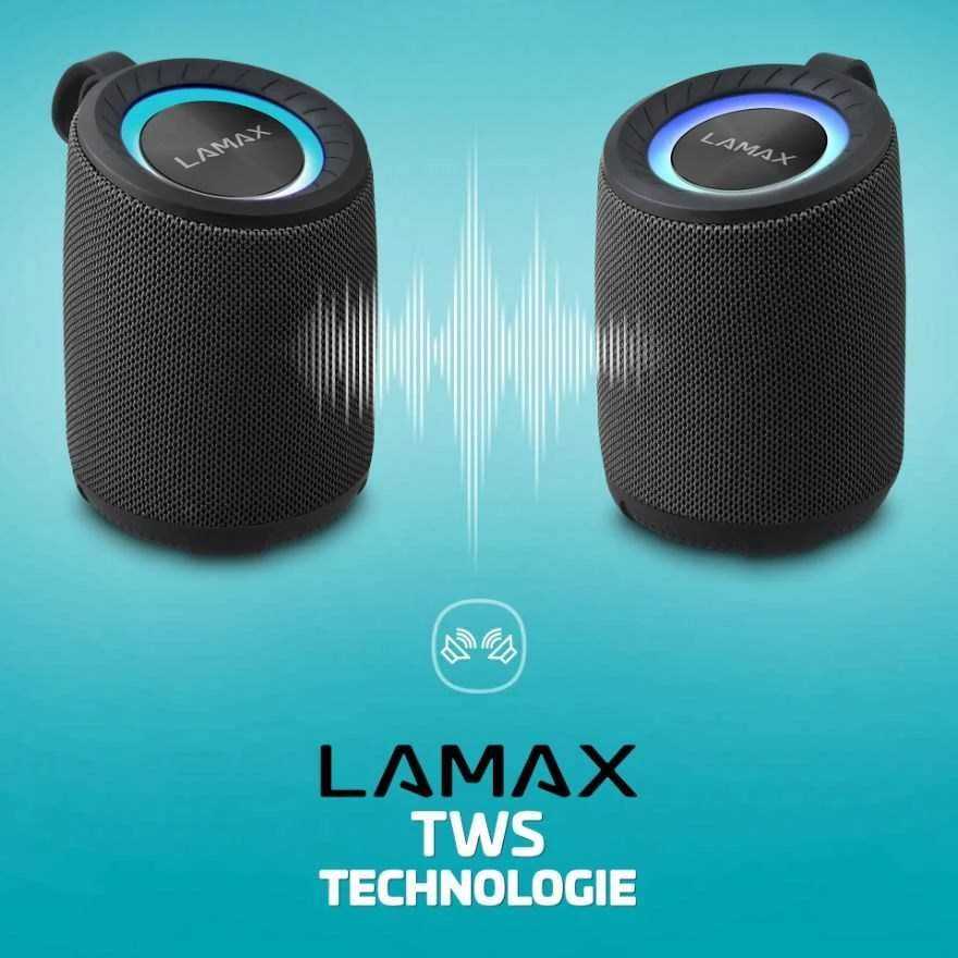 LAMAX Waver 1 nešiojama kolonėlė, Juodos spalvos