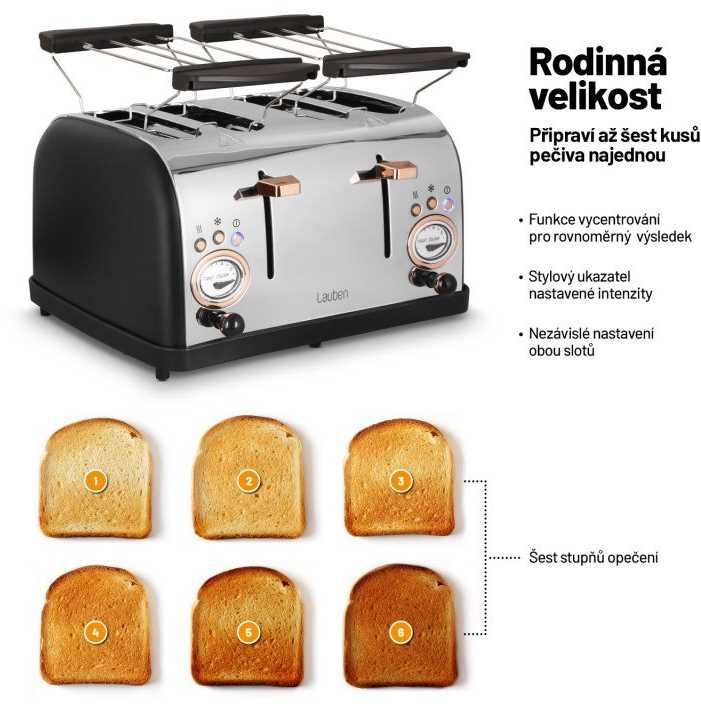 Skrudintuvas Lauben Lauben 4 Slice Toaster 1500BC